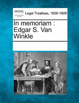 portada in memoriam: edgar s. van winkle (in English)
