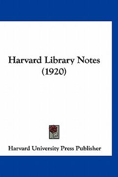 portada harvard library notes (1920) (in English)