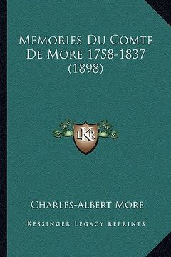portada memories du comte de more 1758-1837 (1898) (in English)