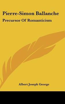 portada pierre-simon ballanche: precursor of romanticism (en Inglés)