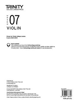 portada Trinity College London Violin Exam Pieces 2020-2023: Grade 7 (Violin Part Only) (in English)