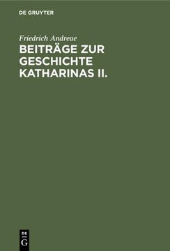 portada Beiträge zur Geschichte Katharinas ii. (en Alemán)