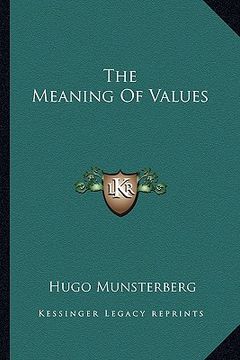 portada the meaning of values (en Inglés)
