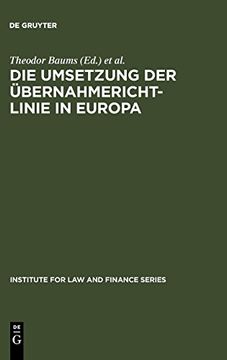 portada Die Umsetzung der Ãbernahmerichtlinie in Europa (en Alemán)