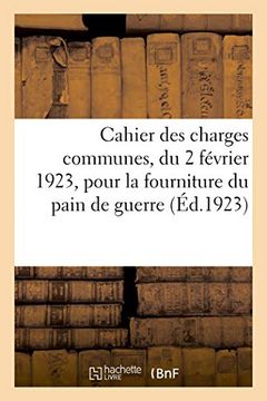 portada Cahier des Charges Communes, du 2 Février 1923 (Sciences Sociales) 