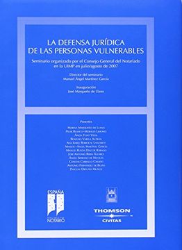 portada La defensa jurídica de las personas vulnerables (Estudios y Comentarios de Legislación)