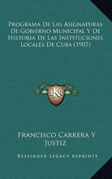portada Programa de las Asignaturas de Gobierno Municipal y de Historia de las Instituciones Locales de Cuba