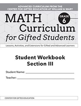 portada Math Curriculum for Gifted Students: Lessons, Activities, and Extensions for Gifted and Advanced Learners, Student Workbooks, Section III (Set of 5): (in English)