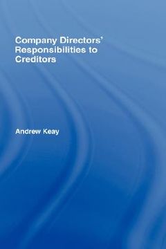 portada company directors' responsibilities to creditors (en Inglés)