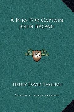 portada a plea for captain john brown (en Inglés)