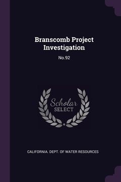 portada Branscomb Project Investigation: No.92