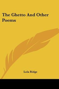 portada the ghetto and other poems (en Inglés)