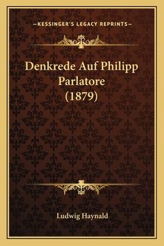 portada Denkrede Auf Philipp Parlatore (1879) (in German)