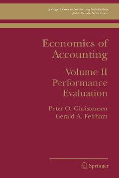 portada economics of accounting: performance evaluation (en Inglés)