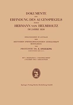 portada Dokumente zur Erfindung des Augenspiegels durch Hermann von Helmholtz im Jahre 1850