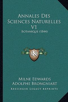 portada Annales Des Sciences Naturelles V1: Botanique (1844) (en Francés)