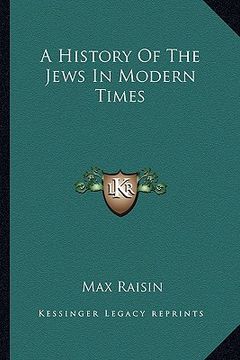 portada a history of the jews in modern times (en Inglés)