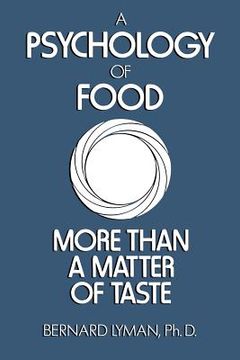 portada A Psychology Of Food: More Than A Matter Of Taste (en Inglés)
