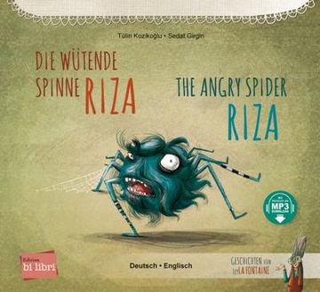 portada Die Wütende Spinne Riza: Kinderbuch Deutsch-Englisch mit Mp3-Hörbuch zum Herunterladen