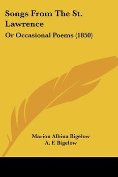 portada songs from the st. lawrence: or occasional poems (1850) (en Inglés)
