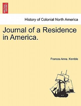 portada journal of a residence in america. (en Inglés)
