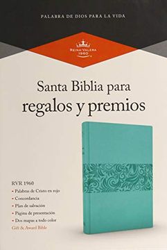 portada Rvr 1960 Biblia Para Regalos y Premios, Azul Turquesa Símil Piel