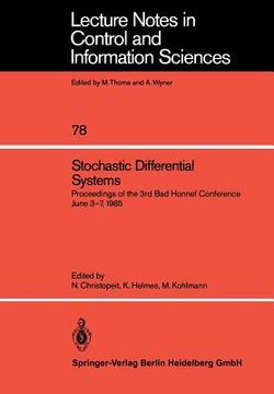 portada stochastic differential systems: proceedings of the 3rd bad honnef conference, june 3-7, 1985 (en Inglés)