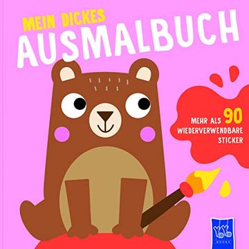 portada Mein Dickes Ausmalbuch (Cover Pink - Bär) (Easy Color Triband_Pink Bear) (en Alemán)
