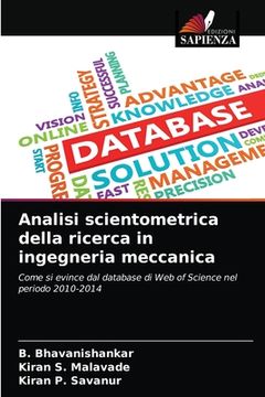 portada Analisi scientometrica della ricerca in ingegneria meccanica (en Italiano)