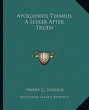 portada apollonius tyaneus a seeker after truth (in English)