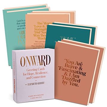 portada Elizabeth Gilbert Onward Encouragement Cards, box of 8 Assorted Greeting Cards (en Inglés)