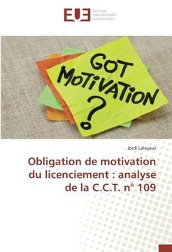portada Obligation de motivation du licenciement : analyse de la C.C.T. n° 109 (French Edition)
