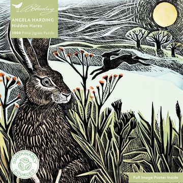 portada Adult Sustainable Jigsaw Puzzle Angela Harding: Hidden Hares: 1000-Pieces. Ethical, Sustainable, Earth-Friendly
