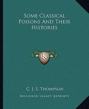 portada some classical poisons and their histories (en Inglés)