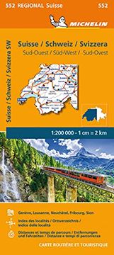 portada Suisse Sud-Ouest - Michelin Regional map 552: Maps (Michelin Regional Maps) (en Inglés)