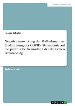 portada Negative Auswirkung der Maßnahmen zur Eindämmung der COVID-19-Pandemie auf die psychische Gesundheit der deutschen Bevölkerung