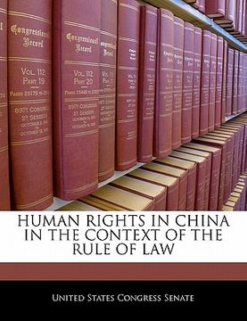 portada human rights in china in the context of the rule of law (en Inglés)