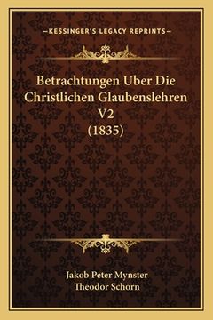 portada Betrachtungen Uber Die Christlichen Glaubenslehren V2 (1835) (en Alemán)