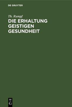 portada Die Erhaltung Geistigen Gesundheit (in German)