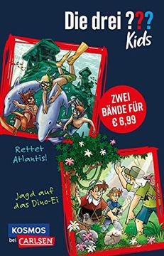 portada Die Drei? Kids: Doppelband? Enthält die Bände: Rettet Atlantis! / Jagd auf das Dino-Ei: Zwei Spannende Fälle für Spürnasen ab 8! (in German)