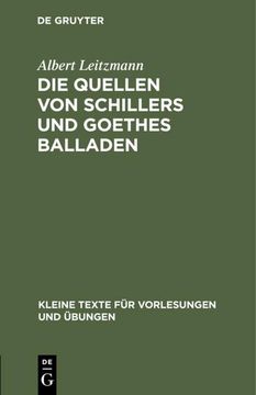 portada Die Quellen von Schillers und Goethes Balladen (en Alemán)