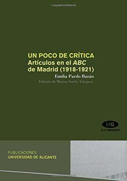 portada Un Poco de Crítica. Artículos en el abc de Madrid (1918-1921) (en Inglés)