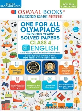 portada One for All Olympiad Previous Years' Solved Papers, Class-4 English Book (For 2021-22 Exam) (en Inglés)
