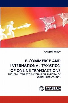 portada e-commerce and international taxation of online transactions (en Inglés)