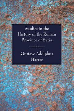portada studies in the history of the roman province of syria (en Inglés)