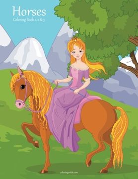 portada 1-3: Horses Coloring Book 1, 2 & 3