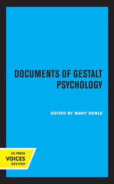 portada Documents of Gestalt Psychology (en Inglés)