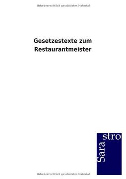 portada Gesetzestexte zum Restaurantmeister (German Edition)