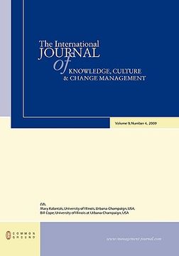 portada the international journal of knowledge, culture and change management: volume 9, number 4