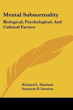 portada mental subnormality: biological, psychological, and cultural factors (en Inglés)